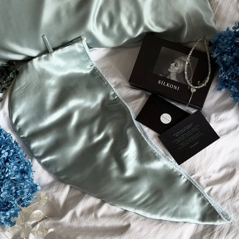 Шовковий тюрбан Блакитний - фото 2