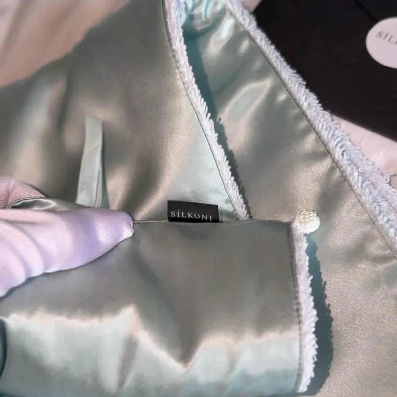 Шовковий тюрбан Блакитний - фото 4