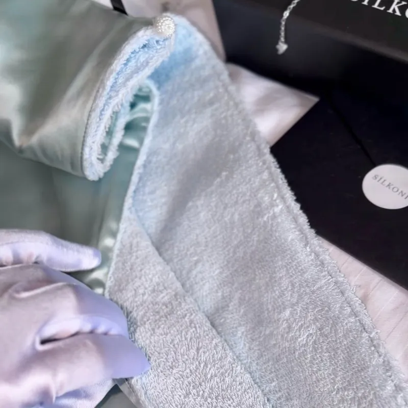 Шовковий тюрбан Блакитний - фото 5