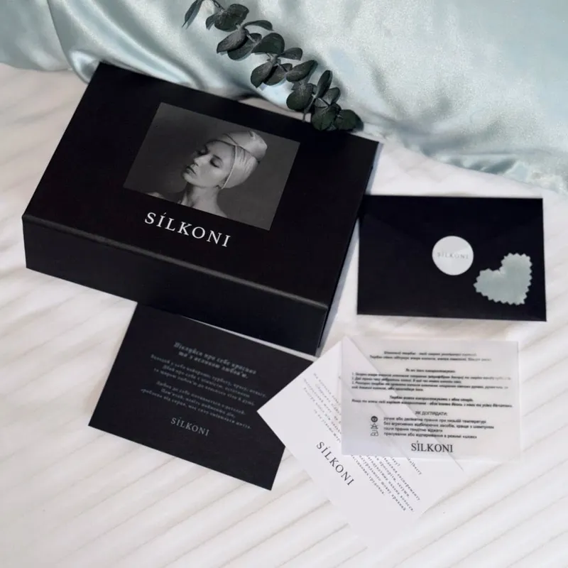 Шовковий тюрбан Блакитний - фото 6